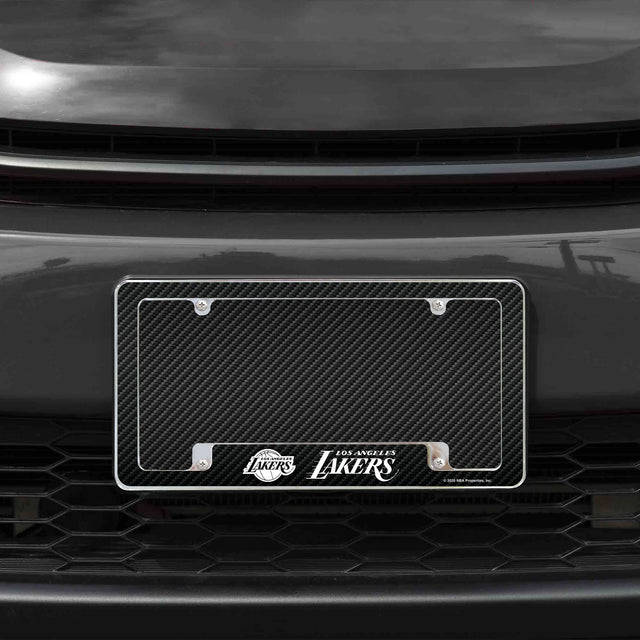 Rico Industries NBA  Los Angeles Lakers Black 12" x 6" Chrome License Plate Frame-1