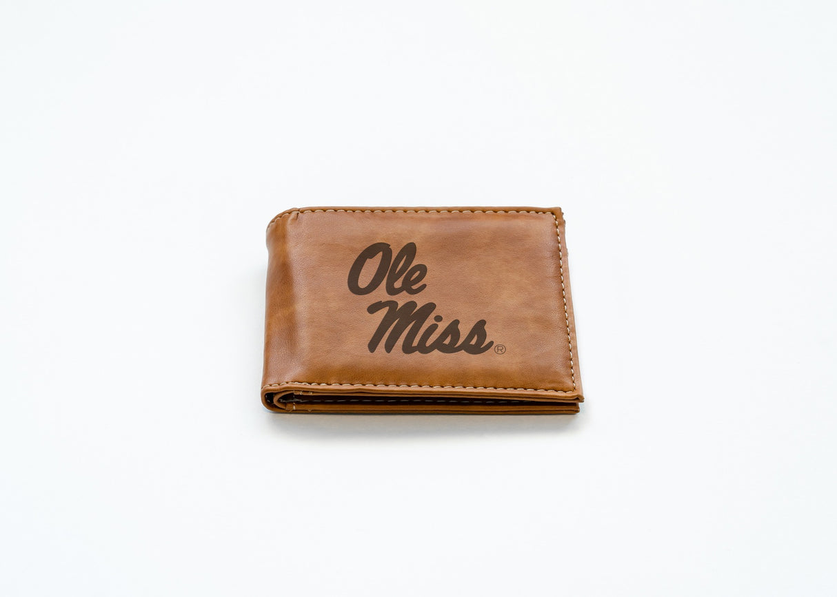Rico Industries NCAA University of Mississippi - Ole Miss  Laser Engraved Billfold Wallet-2