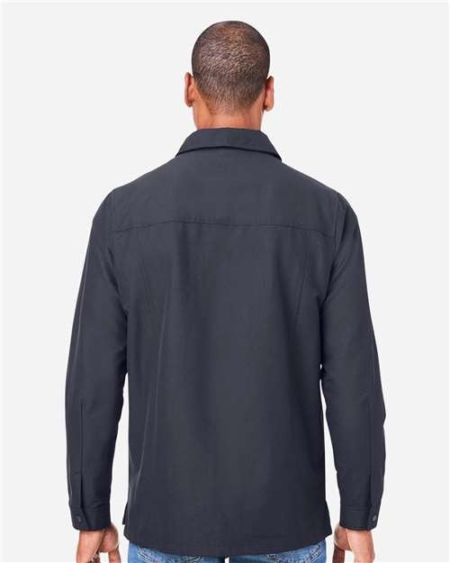 Harriton Men's Flex Twill Overshirt Jacket-5