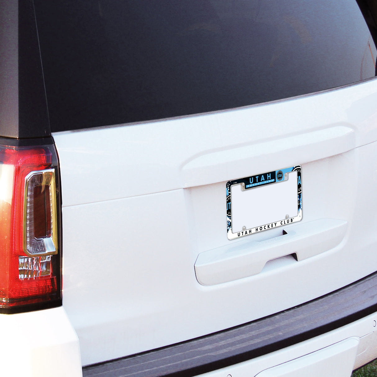 Rico Industries NHL  Utah  Club Standard 12" x 6" Chrome License Plate Frame-3
