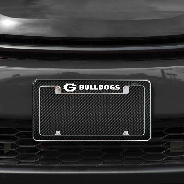Rico Industries NCAA Georgia Bulldogs Carbon Fiber Design 12" x 6" Chrome License Plate Frame-1