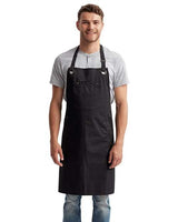 Artisan Collection by Reprime Barley Contrast Stitch Recycled Bib Apron-1
