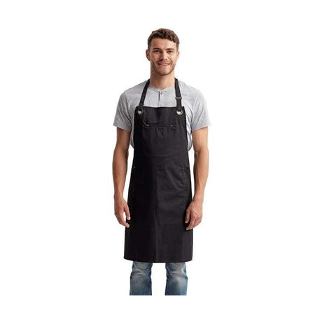 Artisan Collection by Reprime Barley Contrast Stitch Recycled Bib Apron-1