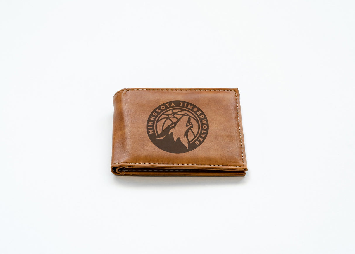 Rico Industries NBA  Minnesota Timberwolves  Laser Engraved Billfold Wallet-2