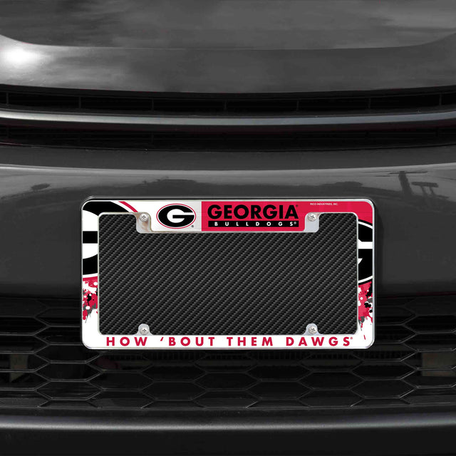 Rico Industries NCAA Georgia Bulldogs Standard 12" x 6" Chrome License Plate Frame-1