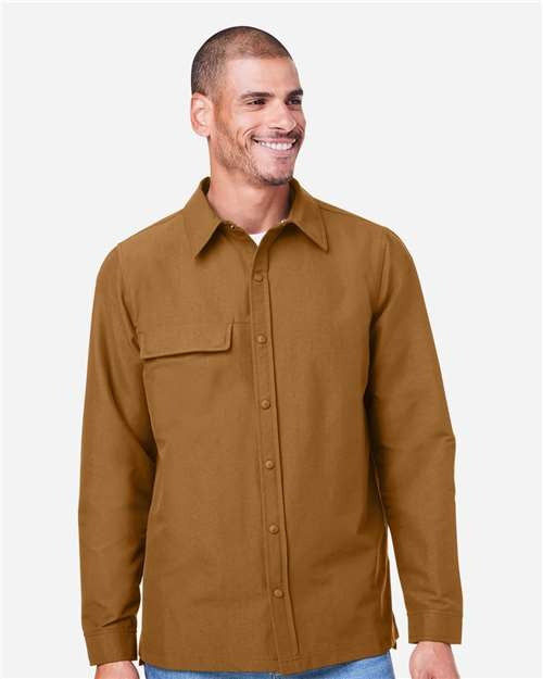 Harriton Men's Flex Twill Overshirt Jacket-3