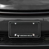 Rico Industries NBA  Chicago Bulls Black 12" x 6" Chrome License Plate Frame-1