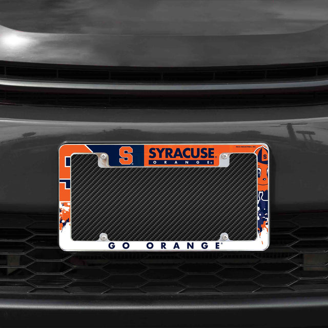 Rico Industries NCAA Syracuse Orange Primary 12" x 6" Chrome License Plate Frame-1