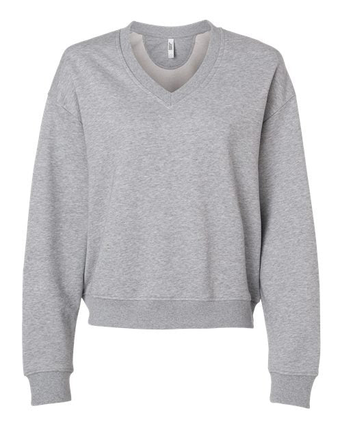 American Apparel Women's French Terry V-Neck Sweatshirt-1