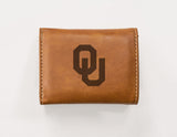 Rico Industries NCAA Oklahoma Sooners  Laser Engraved Faux Leather Trifold Wallet-1