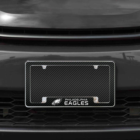 Rico Industries NFL  Philadelphia Eagles Black 12" x 6" Chrome License Plate Frame-1