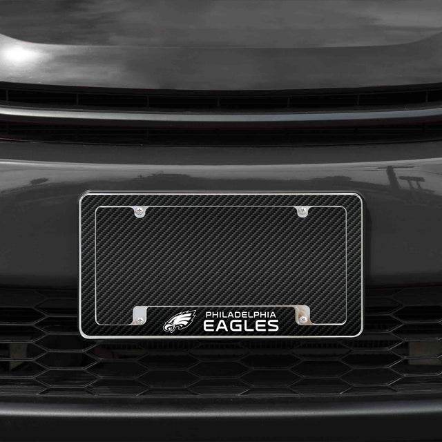 Rico Industries NFL  Philadelphia Eagles Black 12" x 6" Chrome License Plate Frame-1