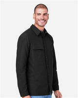 Harriton Men's Flex Twill Overshirt Jacket-4