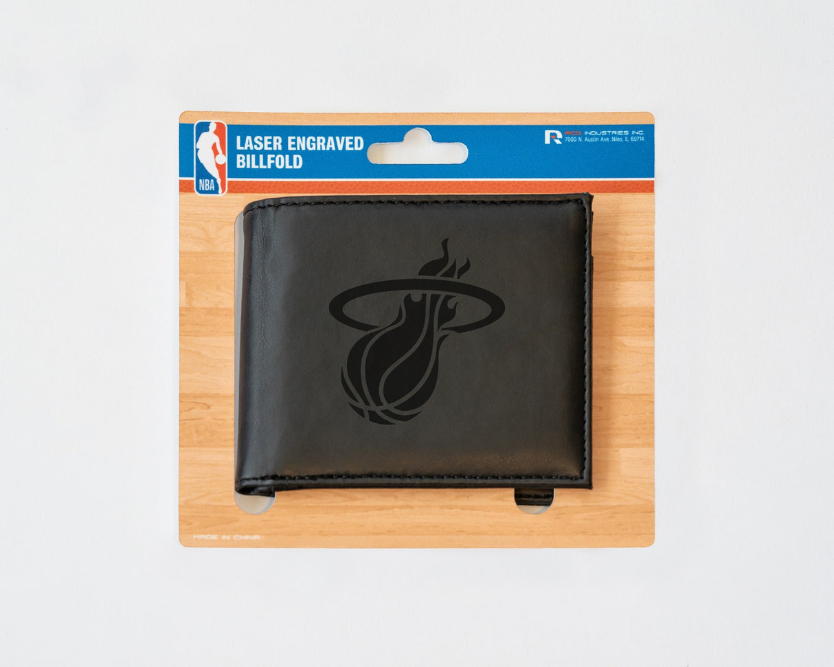 Rico Industries NBA  Miami Heat  Laser Engraved Billfold Wallet-3