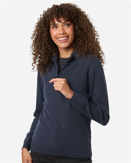 Devon & Jones Women's Hartland Textured Quarter Zip Sweater-3