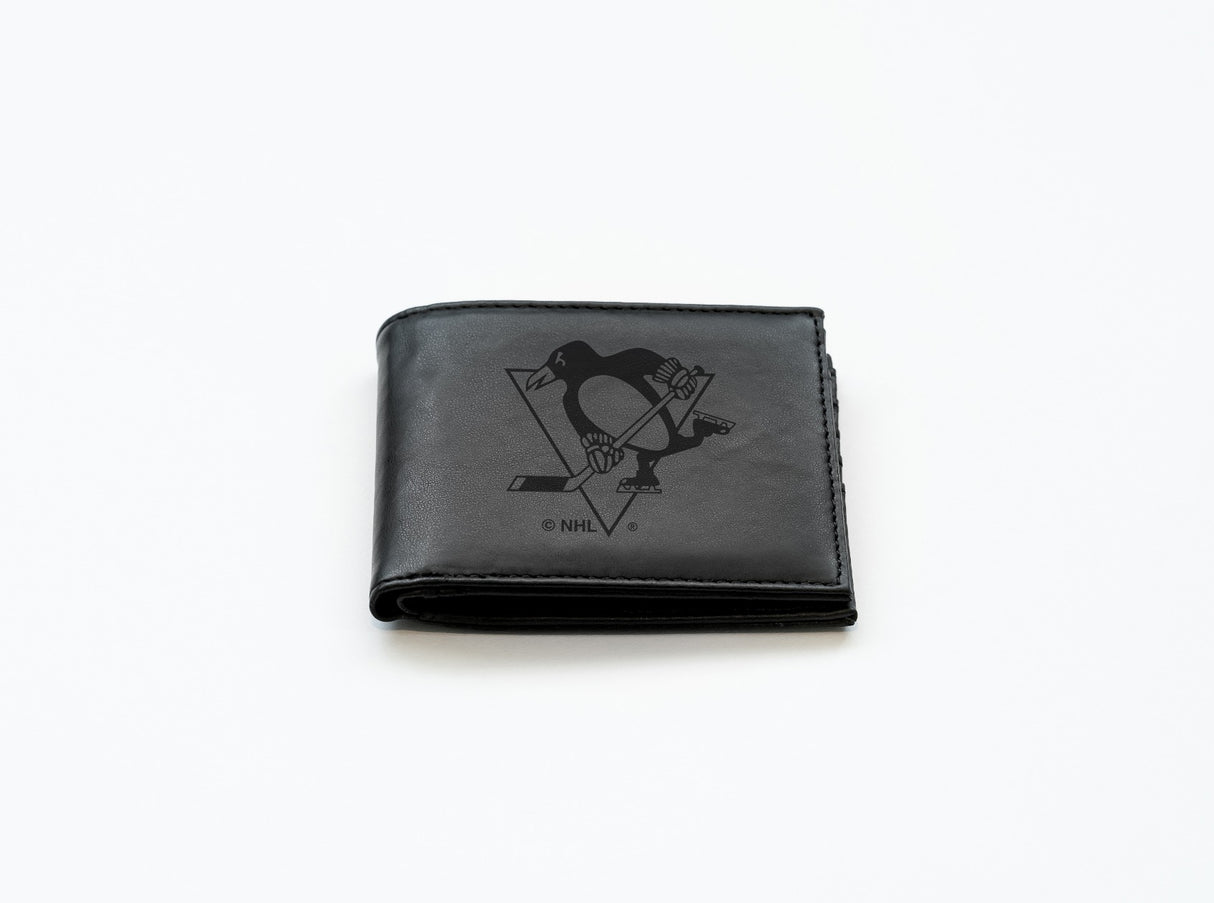 Rico Industries NHL  Pittsburgh Penguins  Laser Engraved Billfold Wallet-2