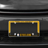 Rico Industries NFL  Pittsburgh Steelers Two-Tone 12" x 6" Chrome License Plate Frame-1