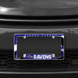 Rico Industries NFL  Baltimore Ravens Wave 12" x 6" Chrome License Plate Frame-1