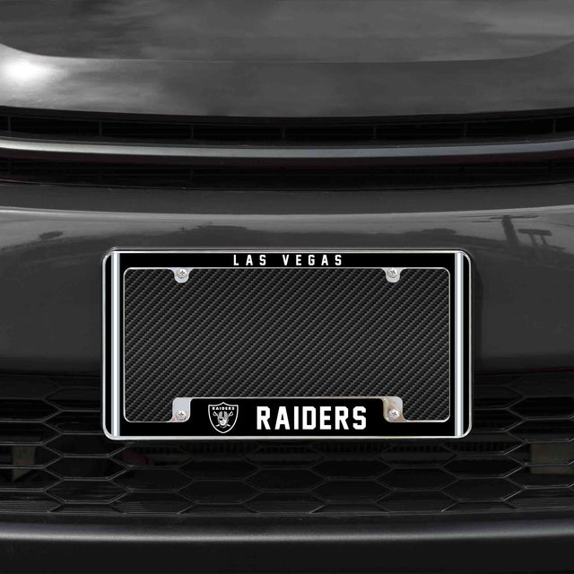 Rico Industries NFL  Las Vegas Raiders Classic 12" x 6" Chrome License Plate Frame-1