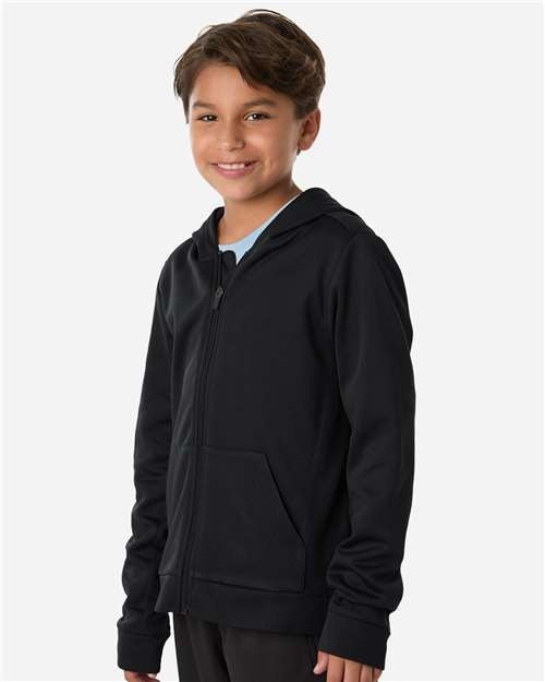 Team 365 Youth Squad Tech Fleece Hooded Full-Zip-4