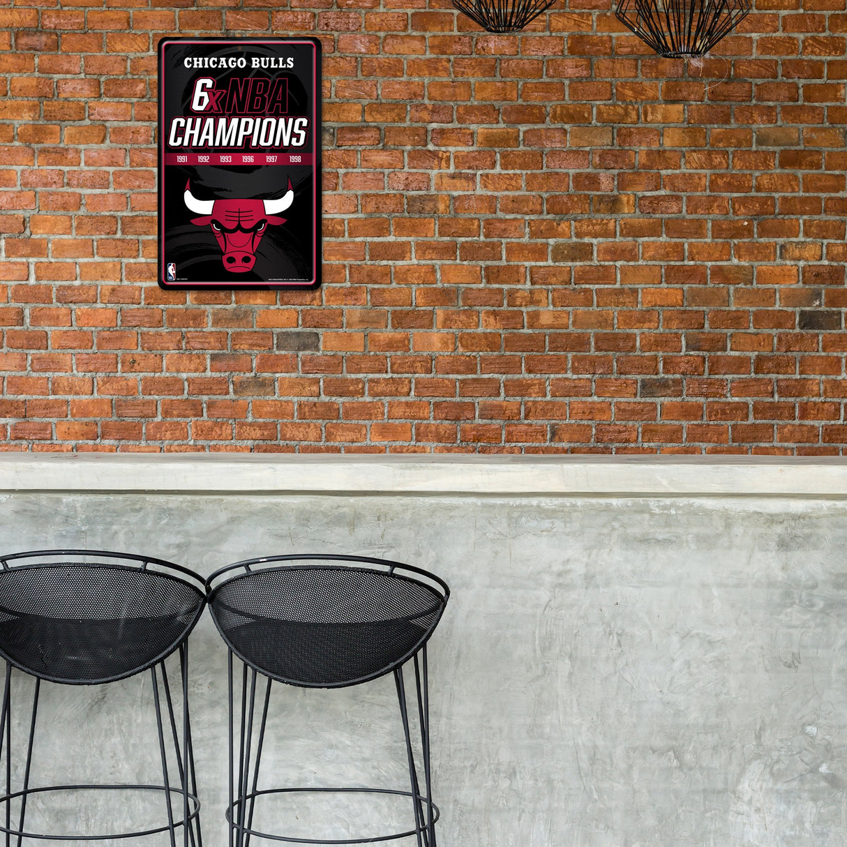 Rico Industries NBA  Chicago Bulls Champ 11" x 17" Home Decor Sign-1