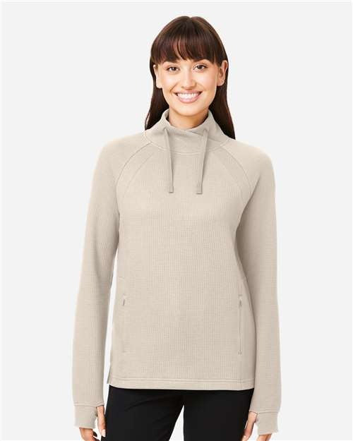 North End Women's Rhythm Waffle Cross-Neck Pullover-3