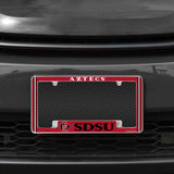 Rico Industries NCAA San Diego State Aztecs - SDSU Classic 12" x 6" Chrome License Plate Frame-1