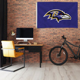 Rico Industries NFL  Baltimore Ravens Standard 3' x 5' Banner Flag-1