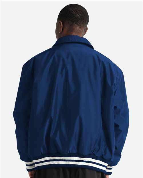 Shaka Wear Men's Collared Varsity Jacket-5