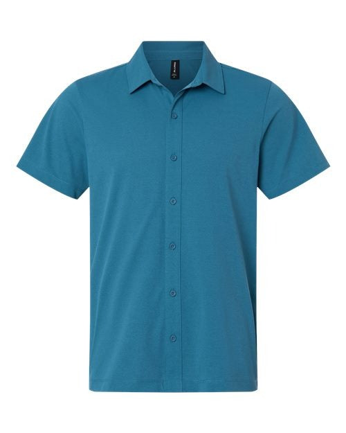 AllPro Men's Pro-Flex Sorona Button Down Short Sleeve Shirt-1