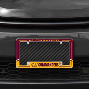 Rico Industries NFL  Washington Commanders Two-Tone 12" x 6" Chrome License Plate Frame-1