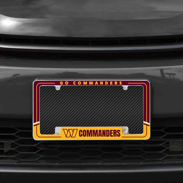 Rico Industries NFL  Washington Commanders Two-Tone 12" x 6" Chrome License Plate Frame-1