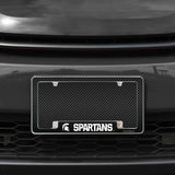Rico Industries NCAA Michigan State Spartans Black 12" x 6" Chrome License Plate Frame-1