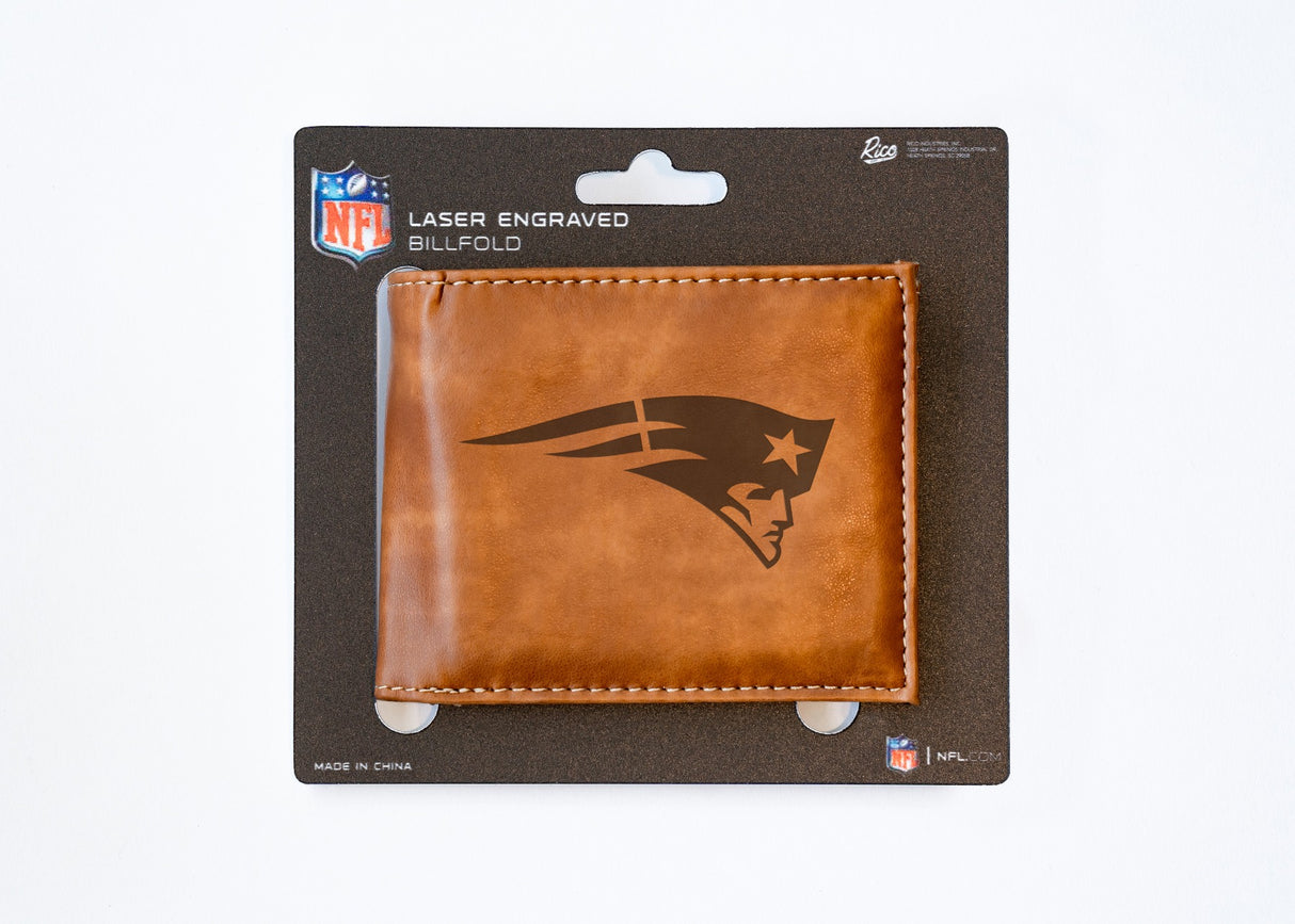 Rico Industries NFL  New England Patriots  Laser Engraved Billfold Wallet-3