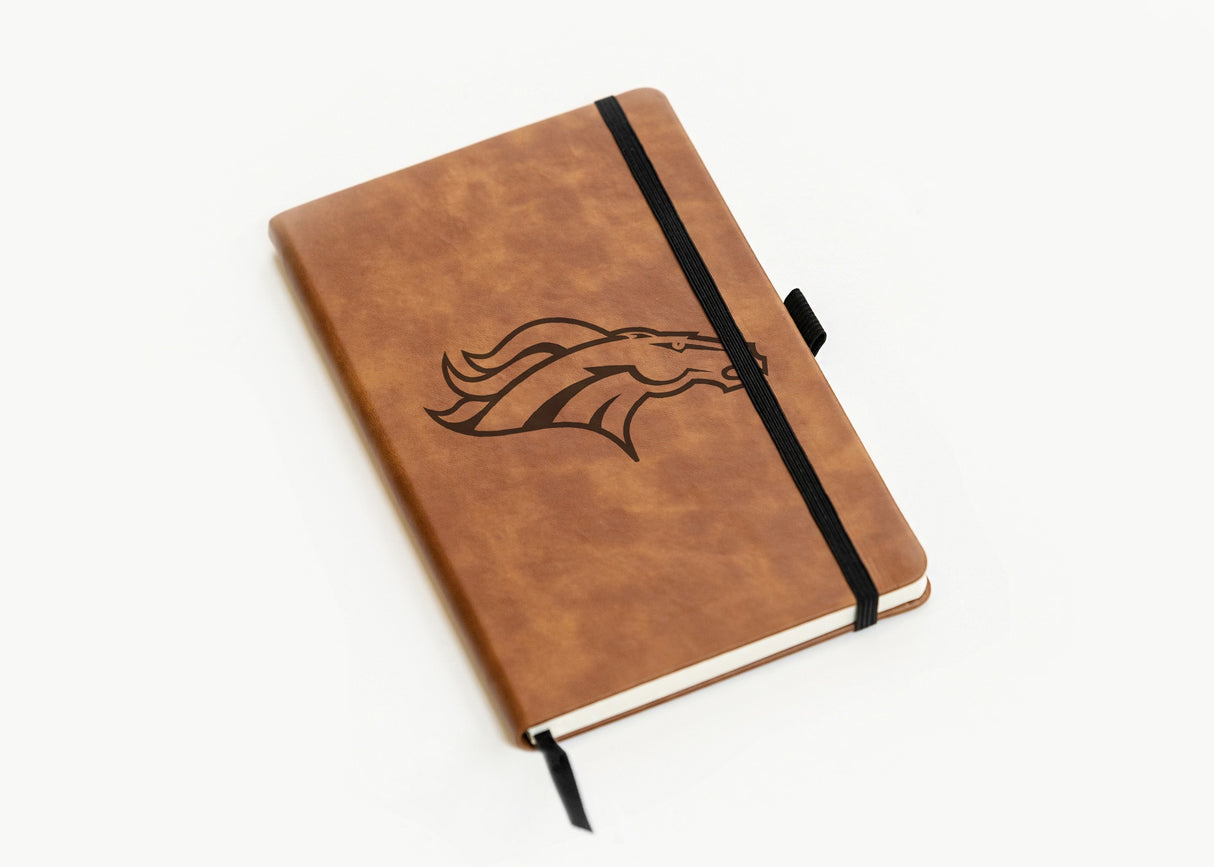 Rico Industries NFL  Denver Broncos Brown - Primary Laser Engraved Small Notepad-2