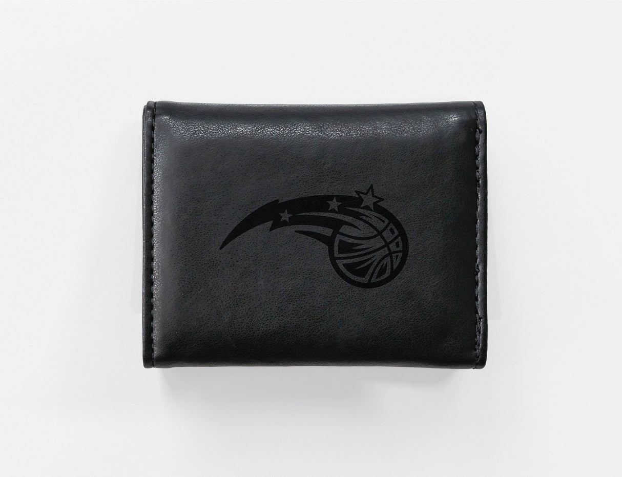 Rico Industries NBA  Orlando Magic  Laser Engraved Faux Leather Trifold Wallet-1