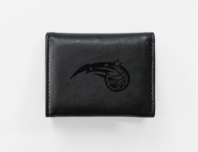 Rico Industries NBA  Orlando Magic  Laser Engraved Faux Leather Trifold Wallet-1