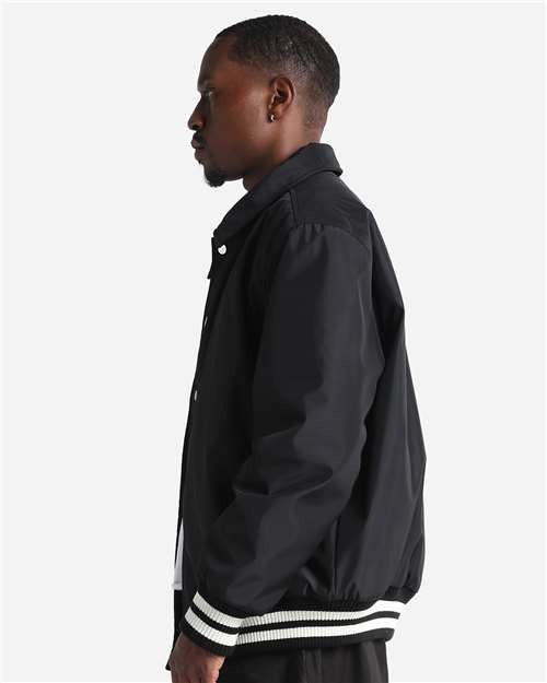 Shaka Wear Men's Collared Varsity Jacket-4