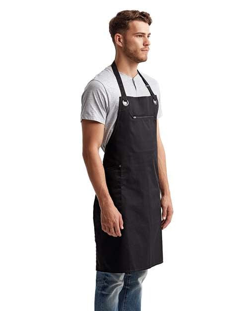 Artisan Collection by Reprime Barley Contrast Stitch Recycled Bib Apron-2