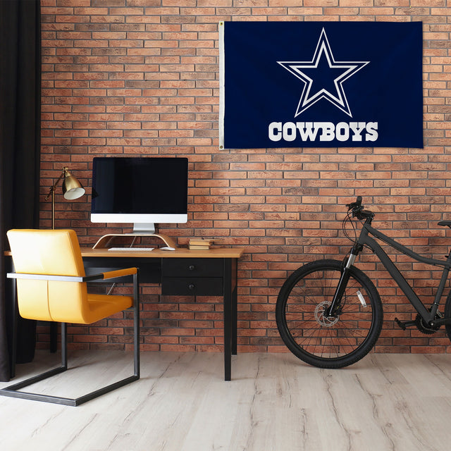 Rico Industries NFL  Dallas Cowboys Navy&Star 3' x 5' Banner Flag-1