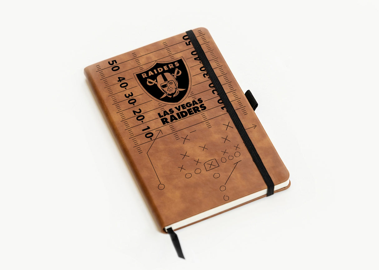 Rico Industries NFL  Las Vegas Raiders Brown Laser Engraved Small Notepad-2