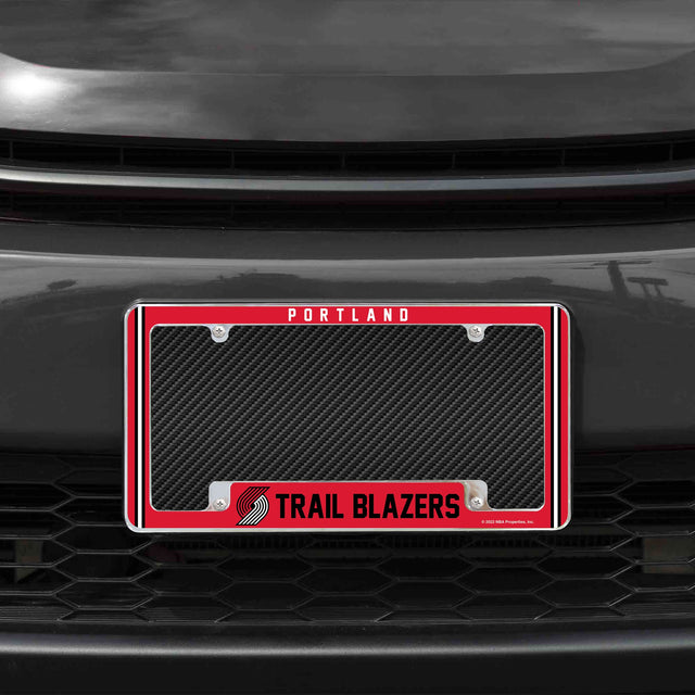 Rico Industries NBA  Portland Trail Blazers Classic 12" x 6" Chrome License Plate Frame-1
