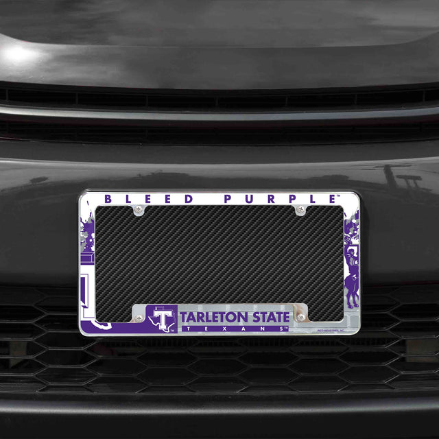 Rico Industries NCAA Tarleton State Texans Primary 12" x 6" Chrome License Plate Frame-1