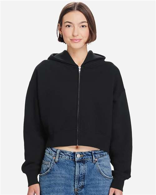 Lane Seven Women's Relaxed Cropped Full-Zip Hoodie Sweatshirt-3
