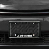 Rico Industries NCAA Alabama Crimson Tide Carbon Fiber 12" x 6" Chrome License Plate Frame-1