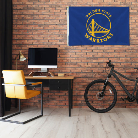 Rico Industries NBA  Golden State Warriors Blue 3' x 5' Banner Flag-1