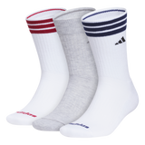 adidas Men's Cushioned 3-Stripe 4.0 3-Pack Crew Sock Unisex Accessories Socks