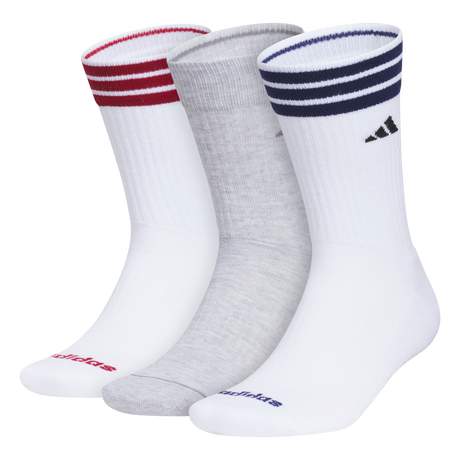 adidas Men's Cushioned 3-Stripe 4.0 3-Pack Crew Sock Unisex Accessories Socks