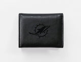 Rico Industries NFL  Miami Dolphins  Laser Engraved Faux Leather Trifold Wallet-1