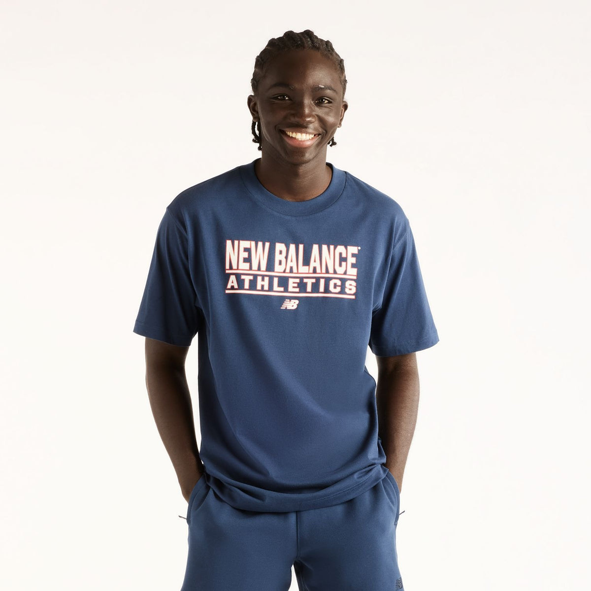 New Balance Men's Collegiate Stacked T-Shirt-1